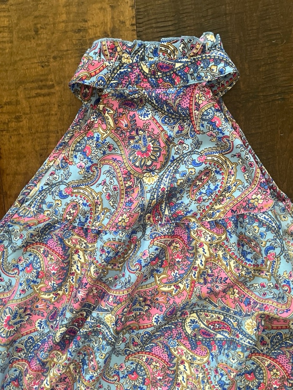 Boemo Anthropologie bohemian hippie paisley print halter tiered maxi dress Sz XL - Picture 5 of 5